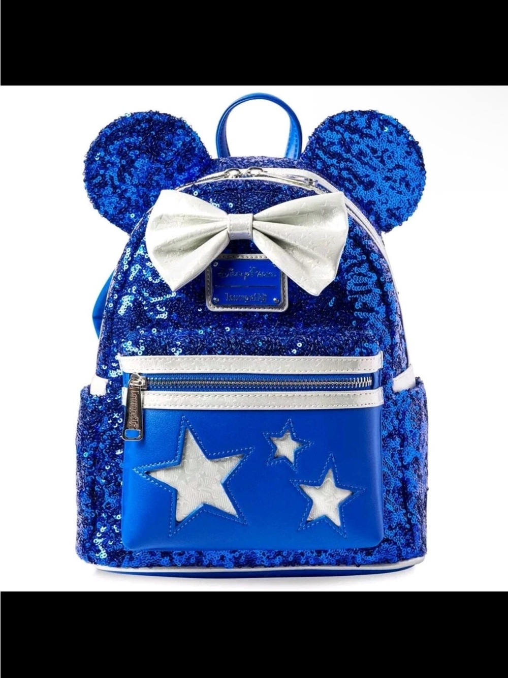 Loungefly Disney Parks Wizard Make A Wish Blue Sequin Backpack Mickey Minnie Ear